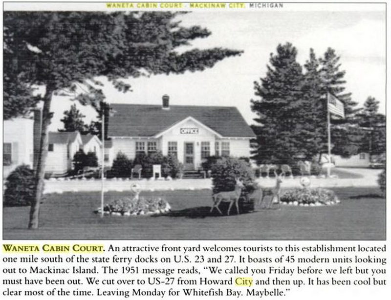 Waneta Cabin Court - 1951 Postcard